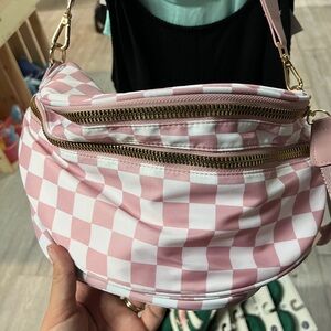 Pink Checkered Women's Bag